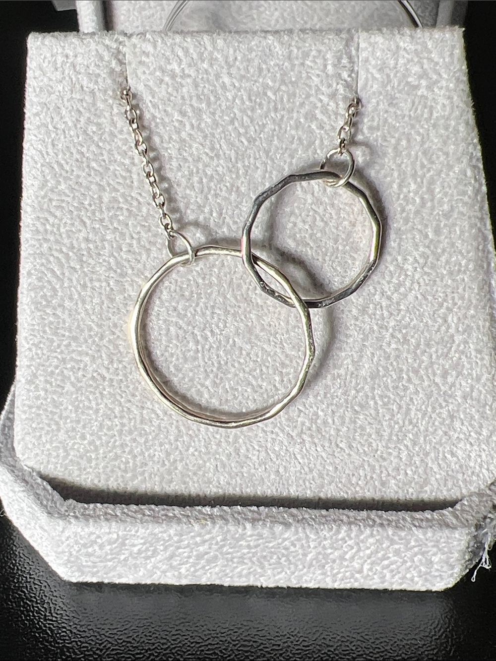 Sterling Silver Double Circle Pendant Necklace - Silver